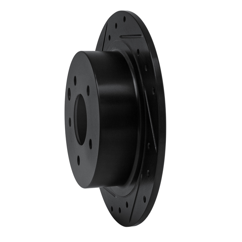 Nissan Juke Brake Rotor (1) - Rear Left - R1 Concepts - Drilled & Slotted - Black - `02-`25